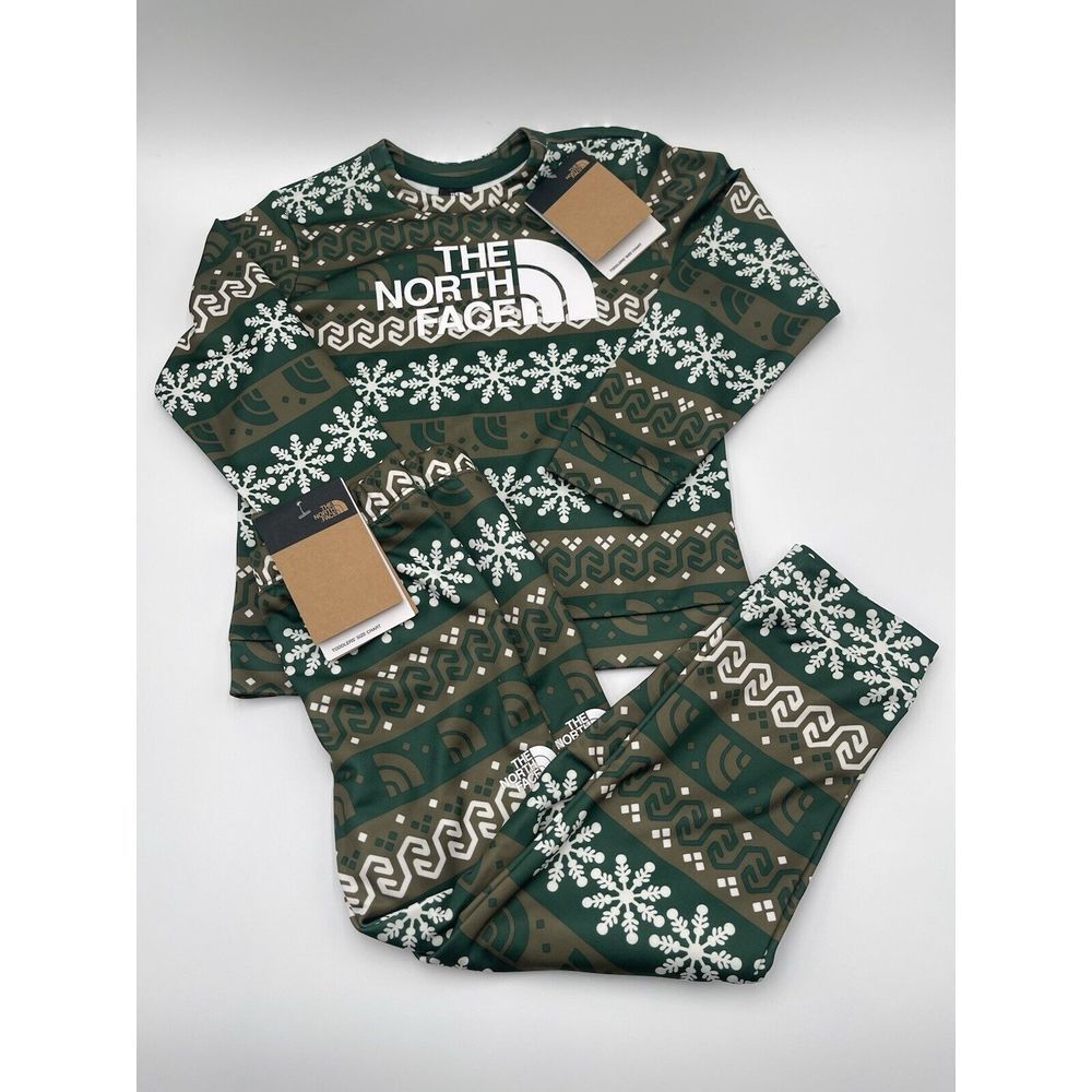 The North Face Toddler Surgent Crew Pants Outfit 6T Holiday‎ Pajamas Green $100